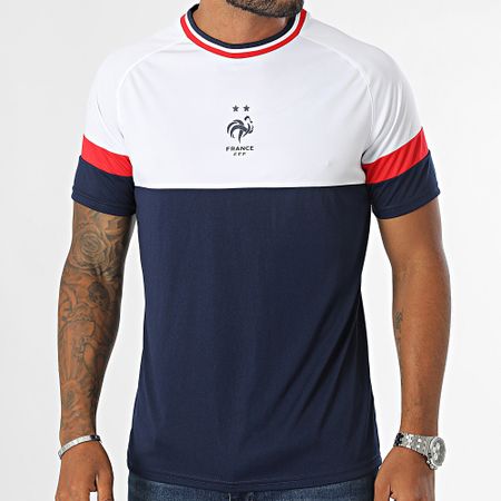 FFF - Maillot De Foot France Color Block Blanc Bleu Marine Rouge