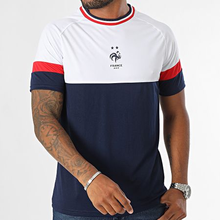 FFF - Maillot De Foot France Color Block Blanc Bleu Marine Rouge