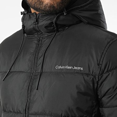 Calvin Klein - Chaqueta acolchada con capucha Logo Tape 0922 Negro