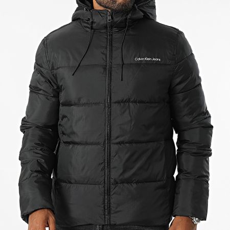 Calvin Klein - Chaqueta acolchada con capucha Logo Tape 0922 Negro