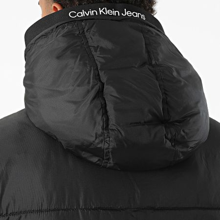 Calvin Klein - Chaqueta acolchada con capucha Logo Tape 0922 Negro