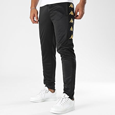 Kappa - Gaston 331G67W Pantalones de chándal con banda Negro Oro