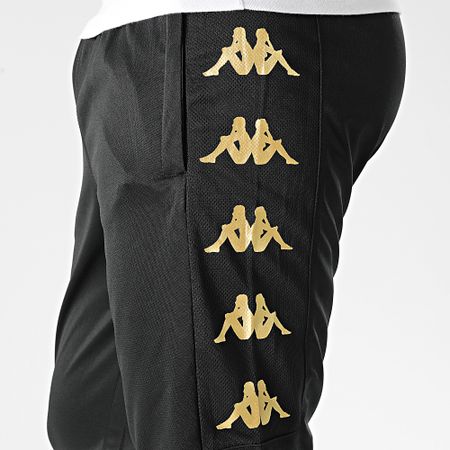Kappa - Gaston 331G67W Pantalones de chándal con banda Negro Oro