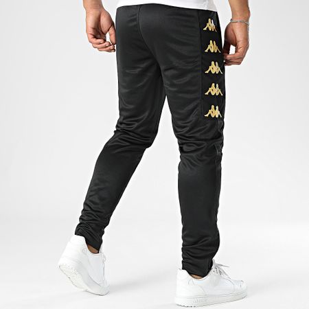 Kappa - Gaston 331G67W Pantalones de chándal con banda Negro Oro
