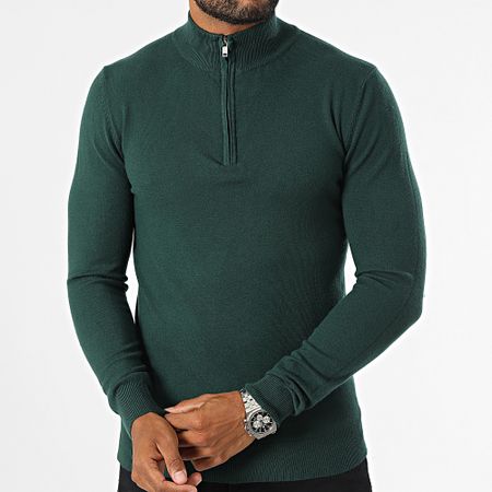 KZR - Jersey verde oscuro con cremallera