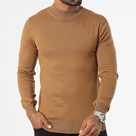Frilivin - Jersey cuello chimenea camel