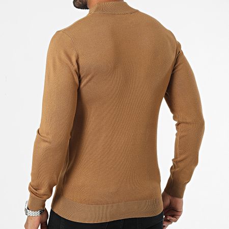 Frilivin - Jersey cuello chimenea camel