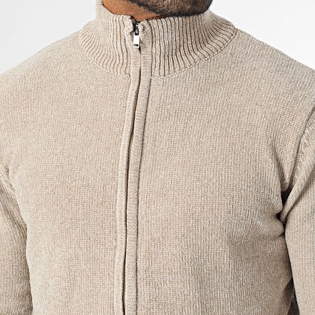 KZR - Chaleco beige jaspeado con cremallera