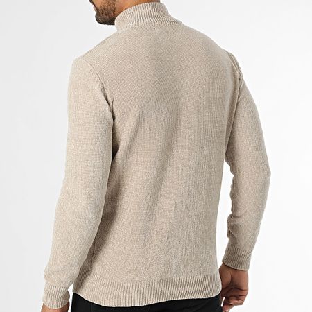 KZR - Chaleco beige jaspeado con cremallera