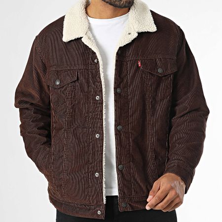 Levi's - Chaqueta con cuello de piel de oveja A5784 Marrón