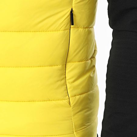 Kymaxx - Chaqueta amarilla sin mangas con capucha