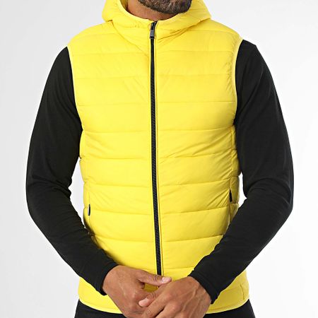 Kymaxx - Chaqueta amarilla sin mangas con capucha