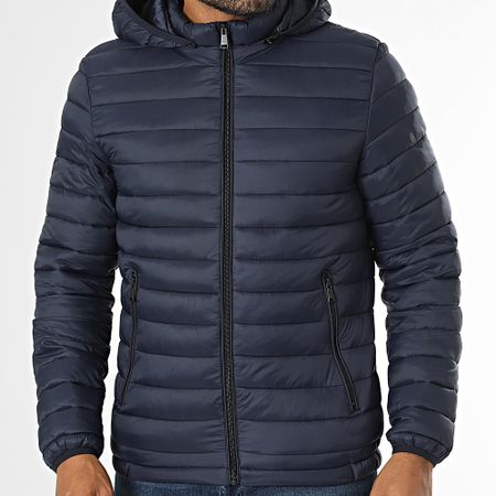 Kymaxx - Chaqueta azul marino con capucha