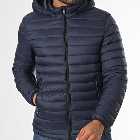 Kymaxx - Chaqueta azul marino con capucha