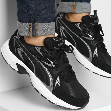 Puma - Milenio Tech Suede 393489 Negro Plata Fresco Gris Oscuro Zapatillas de deporte