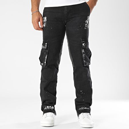 2Y Premium - Pantalón cargo vaquero negro