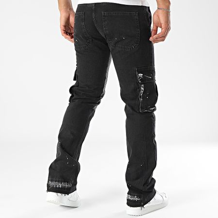 2Y Premium - Pantalón cargo vaquero negro
