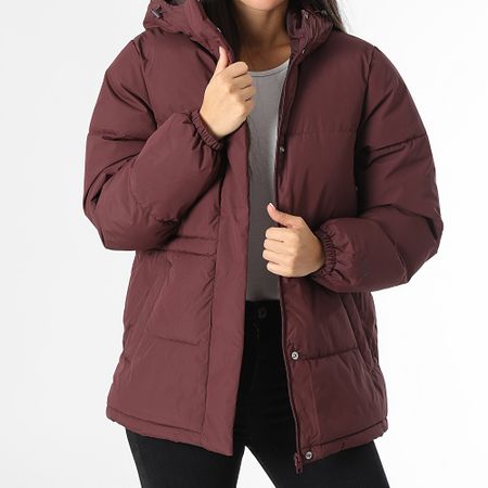 Jack And Jones - JJXX World Chaqueta de pluma con capucha para mujer Burdeos