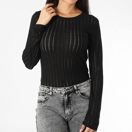 Only - Cordelia Top de manga larga para mujer Negro