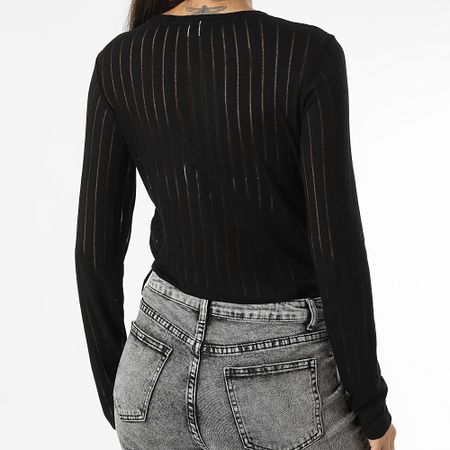 Only - Cordelia Top de manga larga para mujer Negro