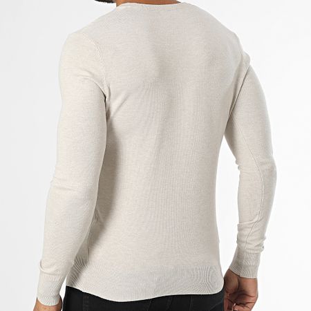 Classic Series - Jersey beige con cuello de pico