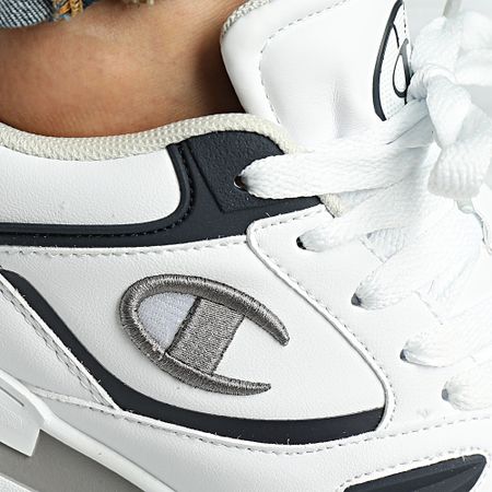 Champion - Baskets 3 Point Tech Low S22272 Blanco Azul Marino Gris