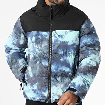 Kymaxx - Negro Azul Marino Turquesa Ligero Abrigo con capucha