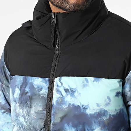 Kymaxx - Negro Azul Marino Turquesa Ligero Abrigo con capucha