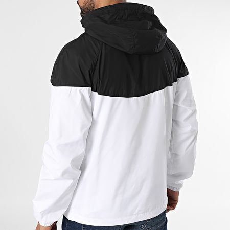 Urban Classics - Cortaviento con capucha y cremallera 2-Tone Tech TB2107 Blanco Negro