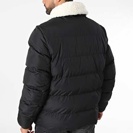 Urban Classics - Abrigo de cuello de piel de oveja TB5536 Negro