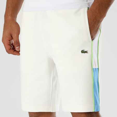 Lacoste - Pantalones cortos de jogging con logotipo bordado en cocodrilo blanco