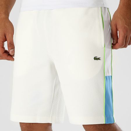 Lacoste - Pantalones cortos de jogging con logotipo bordado en cocodrilo blanco