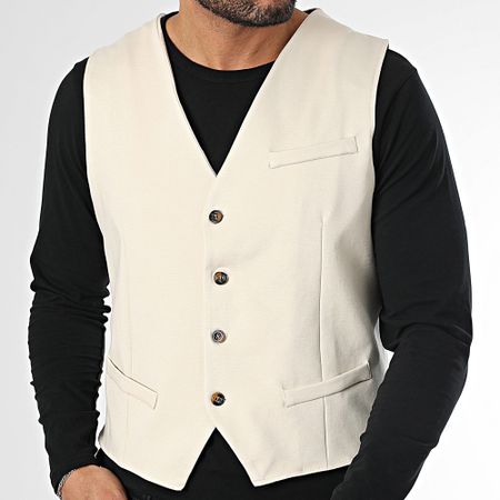 Frilivin - Chaleco sin mangas beige