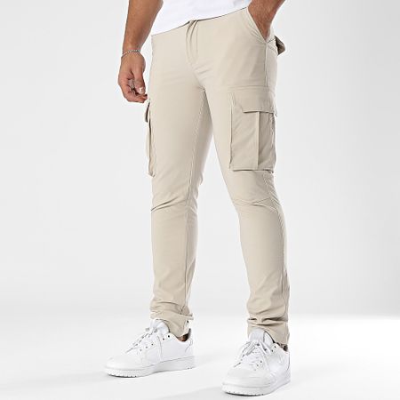John H - Pantalones Cargo Beige