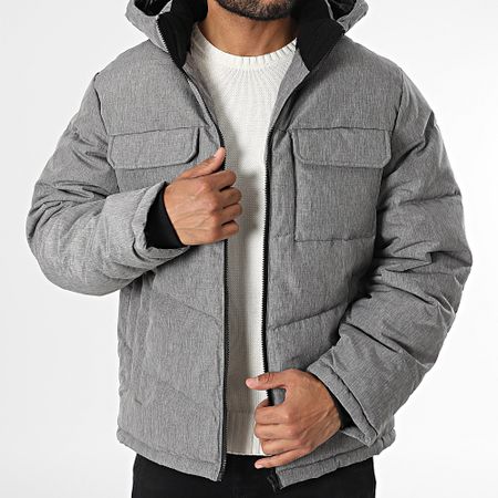 Produkt - Abrigo con capucha Tim Gris jaspeado