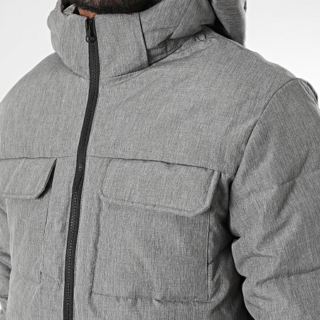 Produkt - Abrigo con capucha Tim Gris jaspeado
