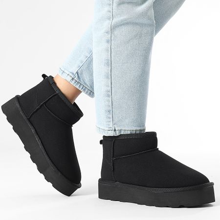Only - Felicia Botas Mujer Plataforma Forro Teddy Negro