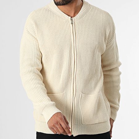 Classic Series - Chaleco beige con cremallera