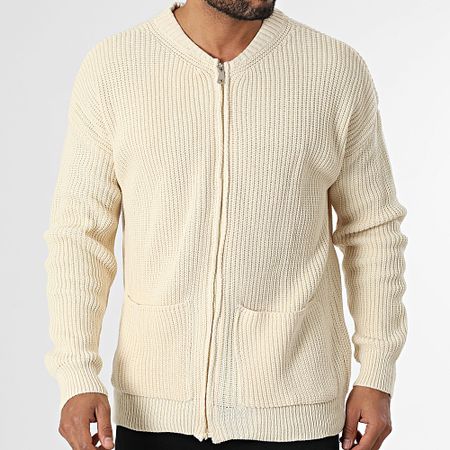 Classic Series - Chaleco beige con cremallera