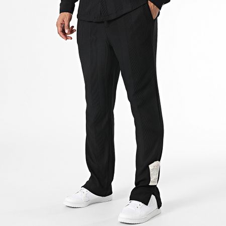 Classic Series - Conjunto negro de camisa de manga larga y pantalón