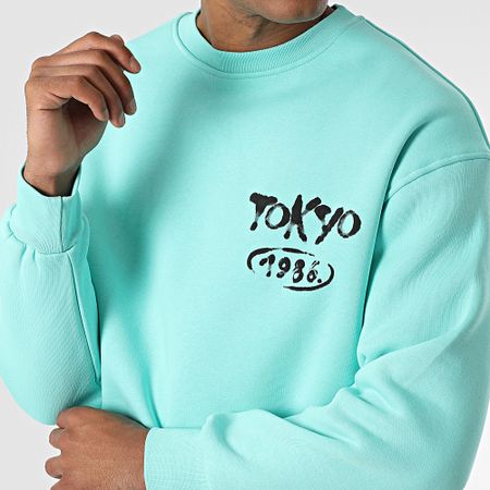 Classic Series - Sudadera de cuello redondo azul turquesa