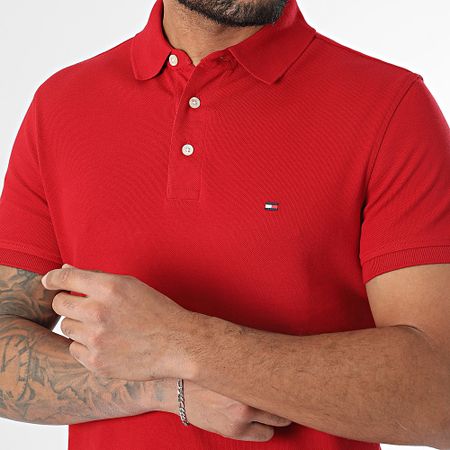 Tommy Hilfiger - Polo Slim Manga Corta 1985 7771 Rojo