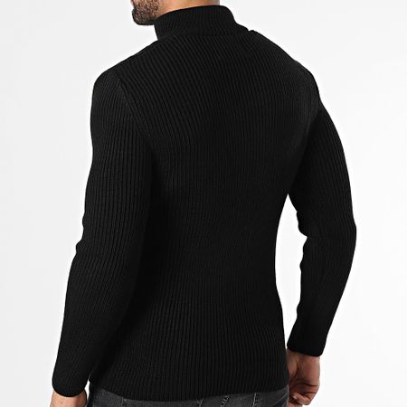Classic Series - Jersey negro de cuello alto con cremallera