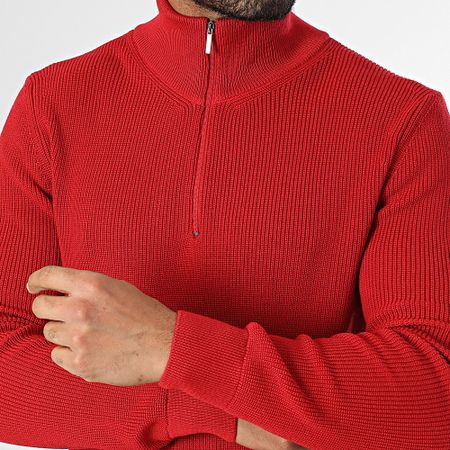 Classic Series - Jersey rojo de cuello alto con cremallera