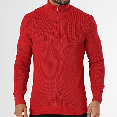 Classic Series - Jersey rojo de cuello alto con cremallera