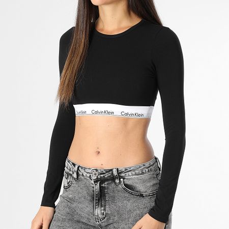 Calvin Klein - Camiseta de manga larga para mujer Lightly Lined Bralette QF8009E Negro