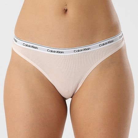 Calvin Klein - Lote de 3 tangas para mujer 5209 Beige Rosa Rojo Ladrillo