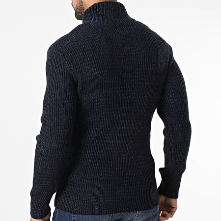 Classic Series - Jersey azul marino con cremallera y cuello alto