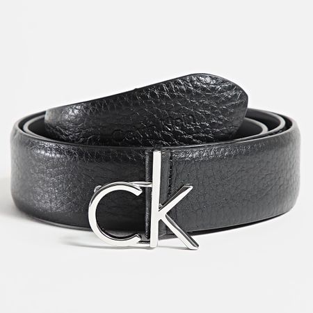 Calvin Klein - Cinturón de mujer Logo Buckle Blet 3.0 3073 Negro