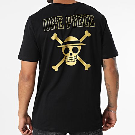 One Piece - Tee Shirt Oversize Large Hybrid Negro Oro